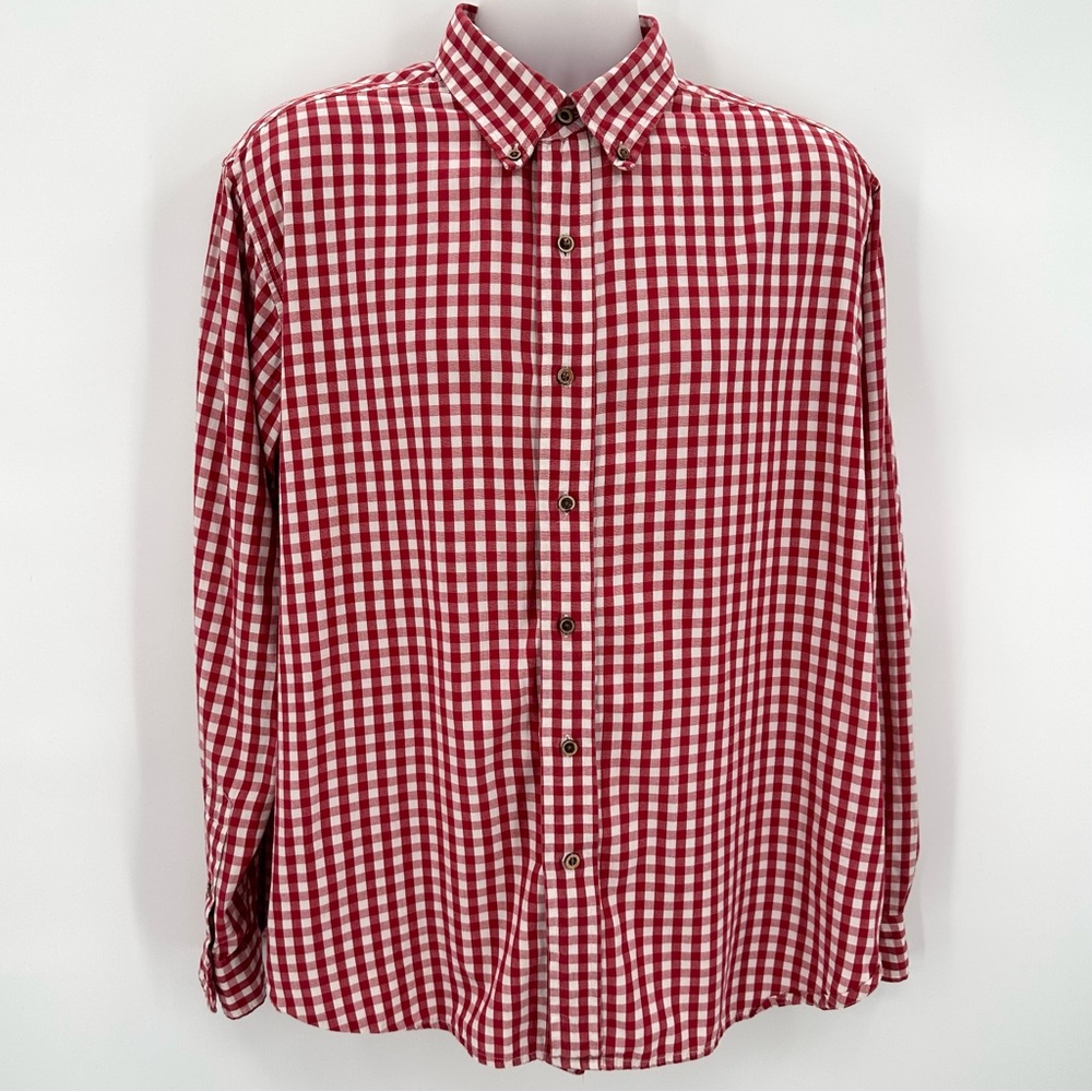 3/$15 OLDE SCHOOL BRAND HOMESPUN ORIGINALS Shirt XL L/S red Check Button flaws